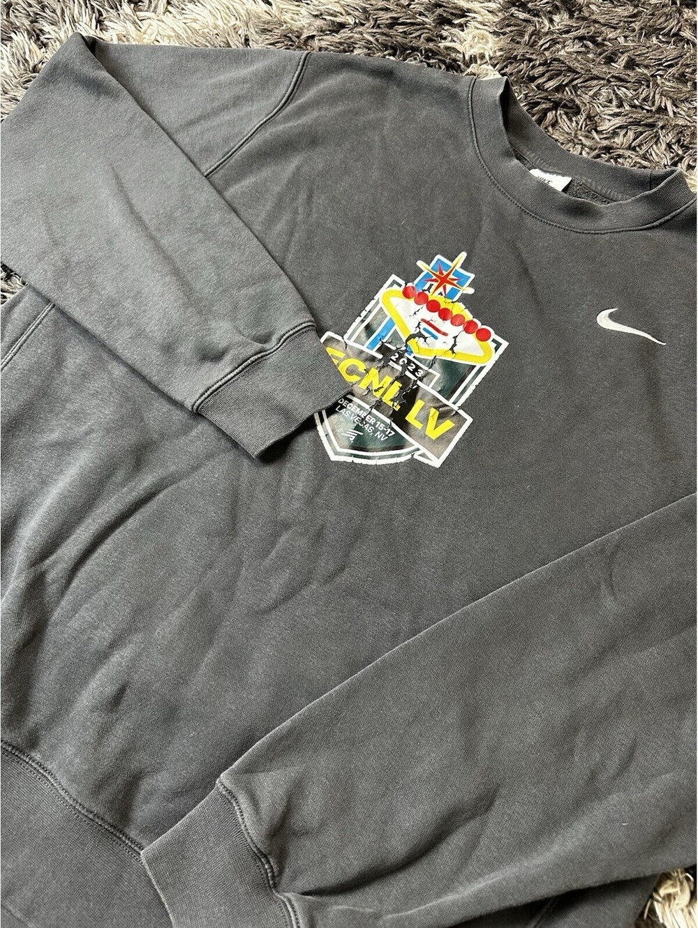 Nike Sweatshirt Mens Large Black Las Vegas ECNL LV 2023 Crewneck Pullover